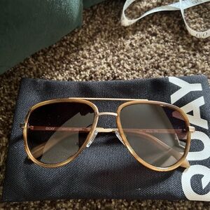 Quay Australia Brown Tortoise Aviator Sunglasses All In-Polarized NWOT